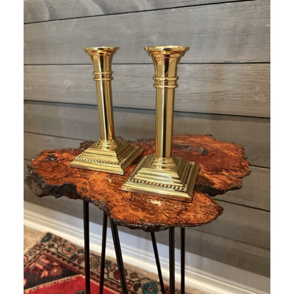 Chancellorsville Brass Set of 2 Candle Holders Jefferson Brass Company Used